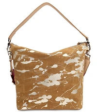 Consuela Marlow Metallic Splattered Suede Hobo Bag