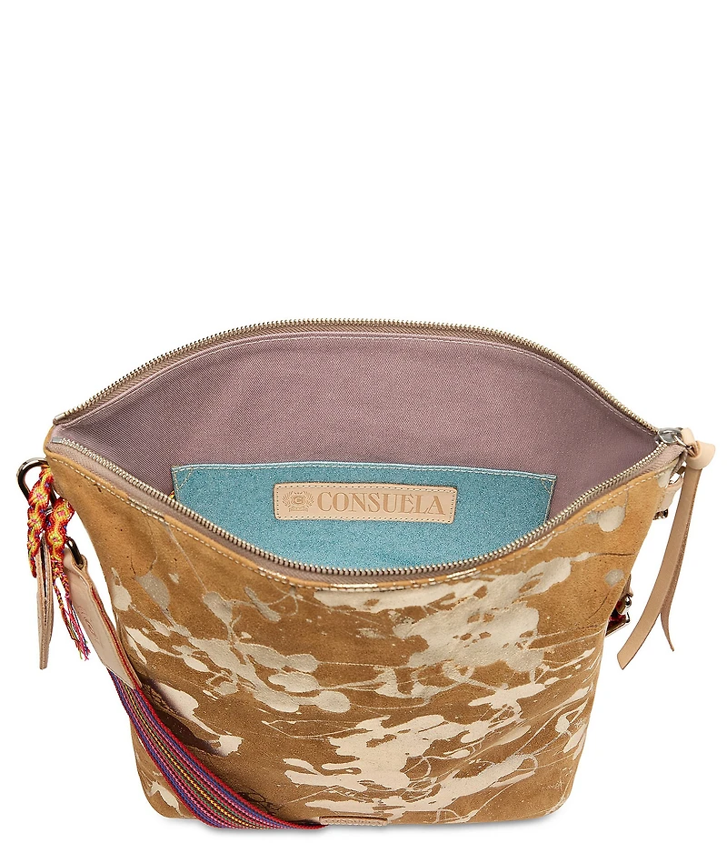 Consuela Marlow Metallic Splattered Suede Hobo Bag