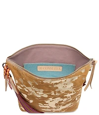 Consuela Marlow Metallic Splattered Suede Hobo Bag