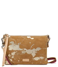 Consuela Marlow Midtown Metallic Splattered Suede Crossbody Bag