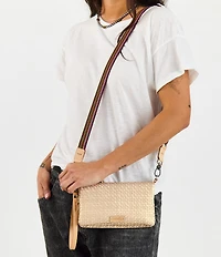 Consuela Pearl Uptown Woven Crossbody Wallet Wristlet
