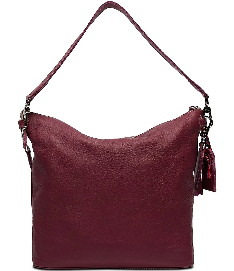 Consuela Plum Leather Hobo Bag