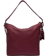 Consuela Plum Leather Hobo Bag