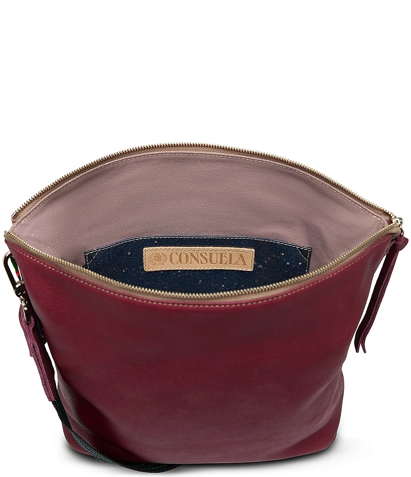 Consuela Plum Leather Hobo Bag