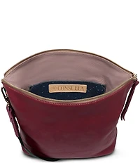 Consuela Plum Leather Hobo Bag