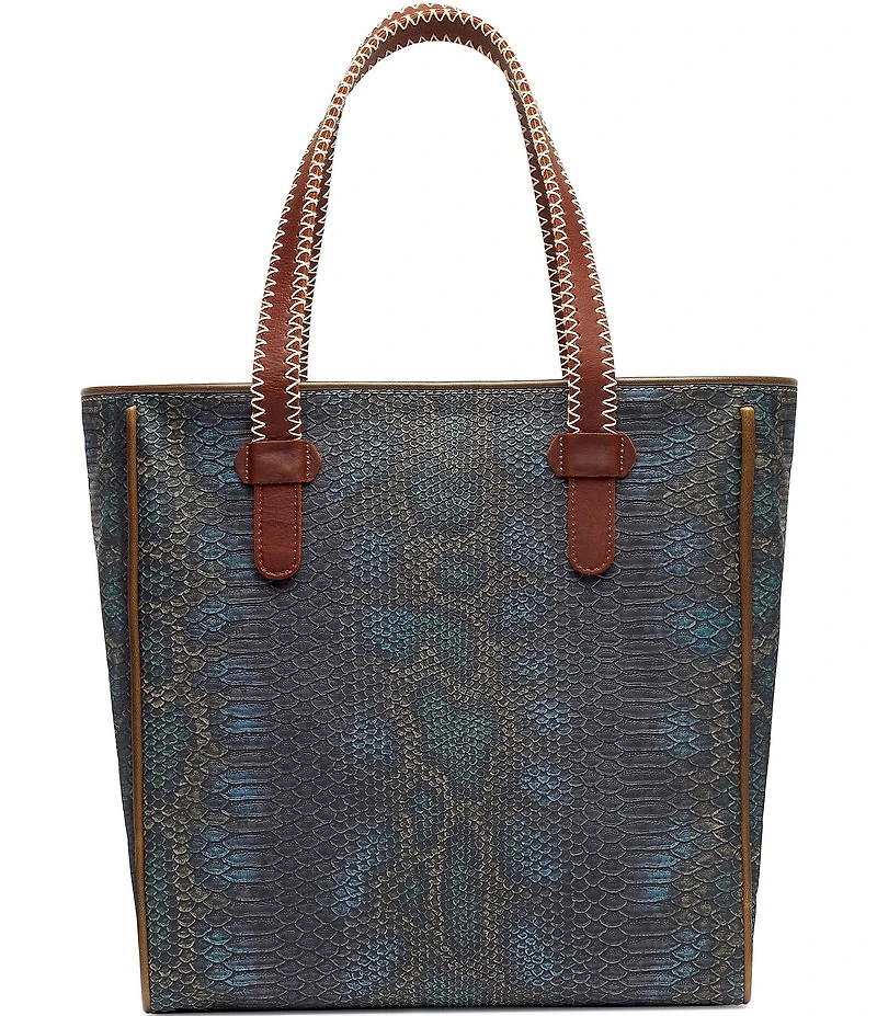 Consuela Rattler Embossed Snake Print Classic Tote Bag