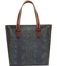Consuela Rattler Embossed Snake Print Classic Tote Bag