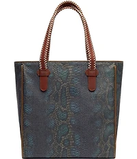 Consuela Rattler Embossed Snake Print Classic Tote Bag