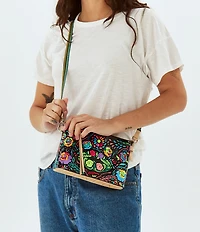 Consuela Rita Midtown Neon Floral Embroidered Crossbody Bag