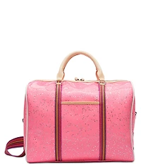 Consuela Summer Jetsetter Sparkly Neon Pink Star Glitter Duffel Bag