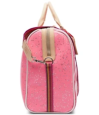 Consuela Summer Jetsetter Sparkly Neon Pink Star Glitter Duffel Bag