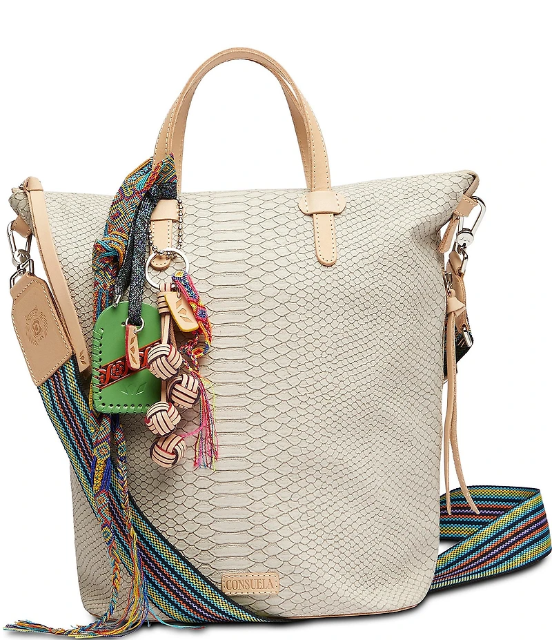 Consuela Thunderbird Snake Embossed Sling Crossbody Tote Bag