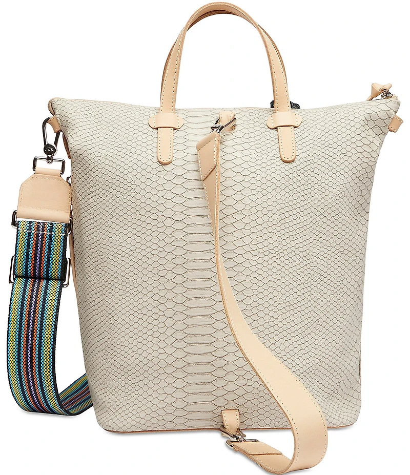 Consuela Thunderbird Snake Embossed Sling Crossbody Tote Bag