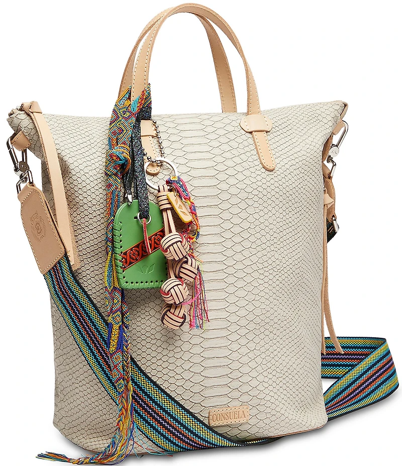 Consuela Thunderbird Snake Embossed Sling Crossbody Tote Bag