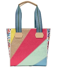 Consuela Tilted Multicolored Glitter Patchwork Classic Tote Bag