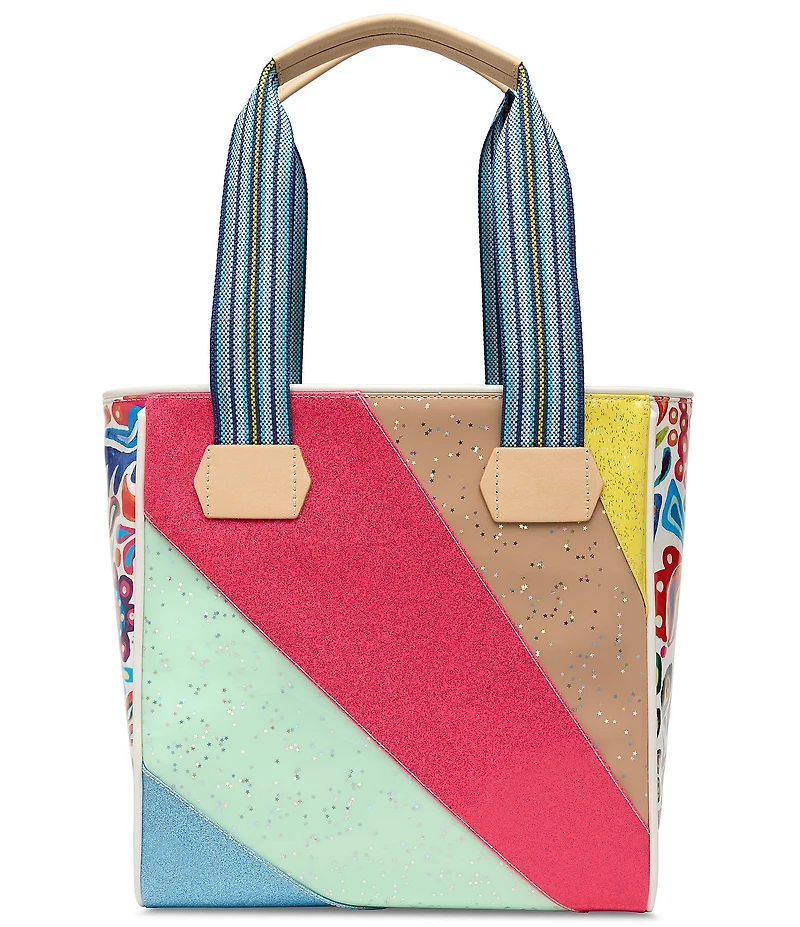 Consuela Tilted Multicolored Glitter Patchwork Classic Tote Bag