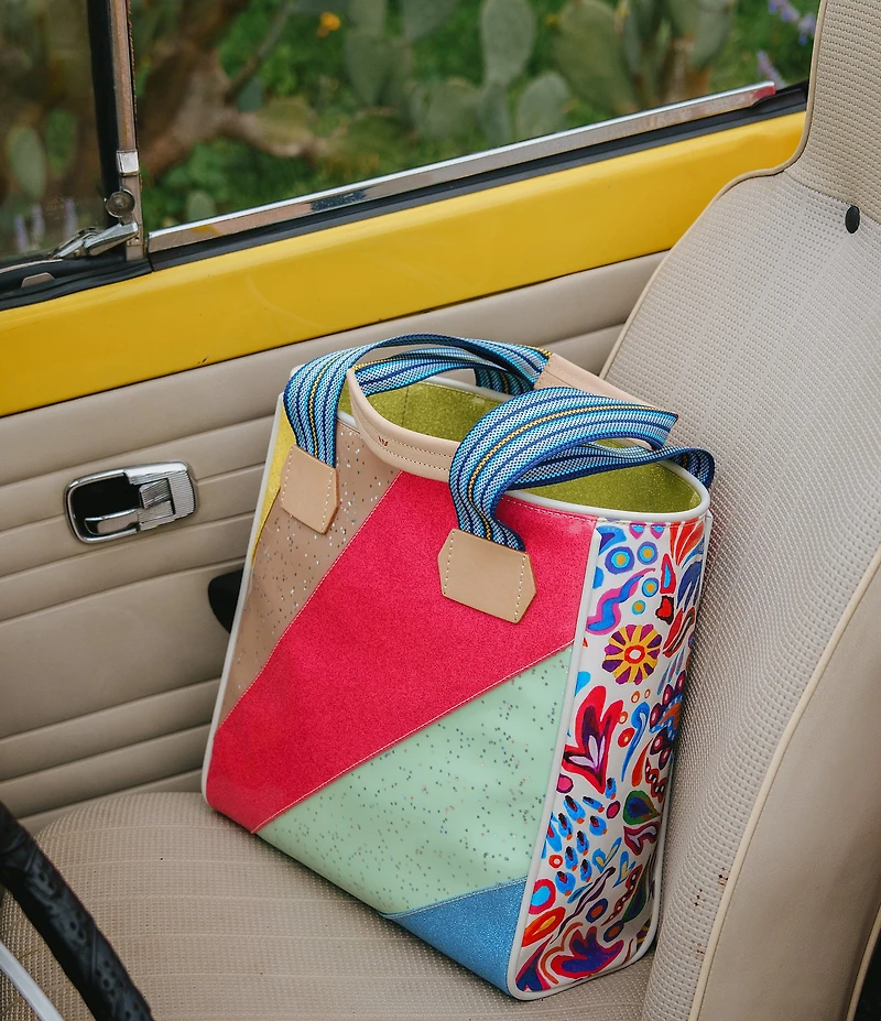 Consuela Tilted Multicolored Glitter Patchwork Classic Tote Bag