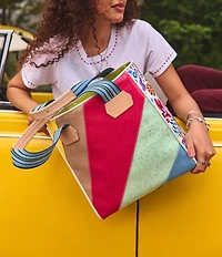 Consuela Tilted Multicolored Glitter Patchwork Classic Tote Bag