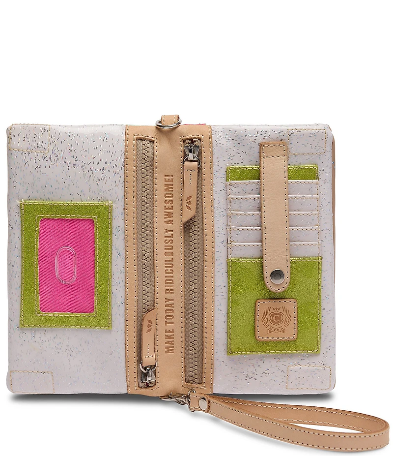 Consuela Tilted Uptown Multicolored Glitter Patchwork Crossbody Bag