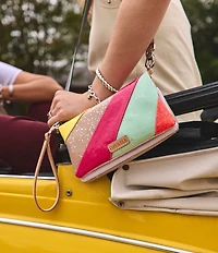 Consuela Tilted Uptown Multicolored Glitter Patchwork Crossbody Bag