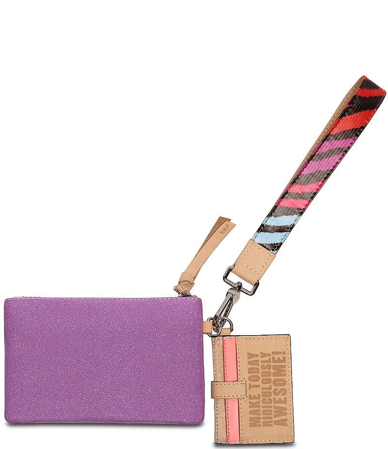 Consuela Twy Glitter Combination Card Wallet Wristlet