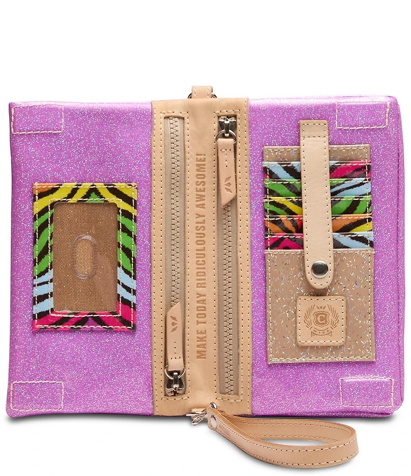 Consuela Twy Uptown Glitter Crossbody Wallet Wristlet
