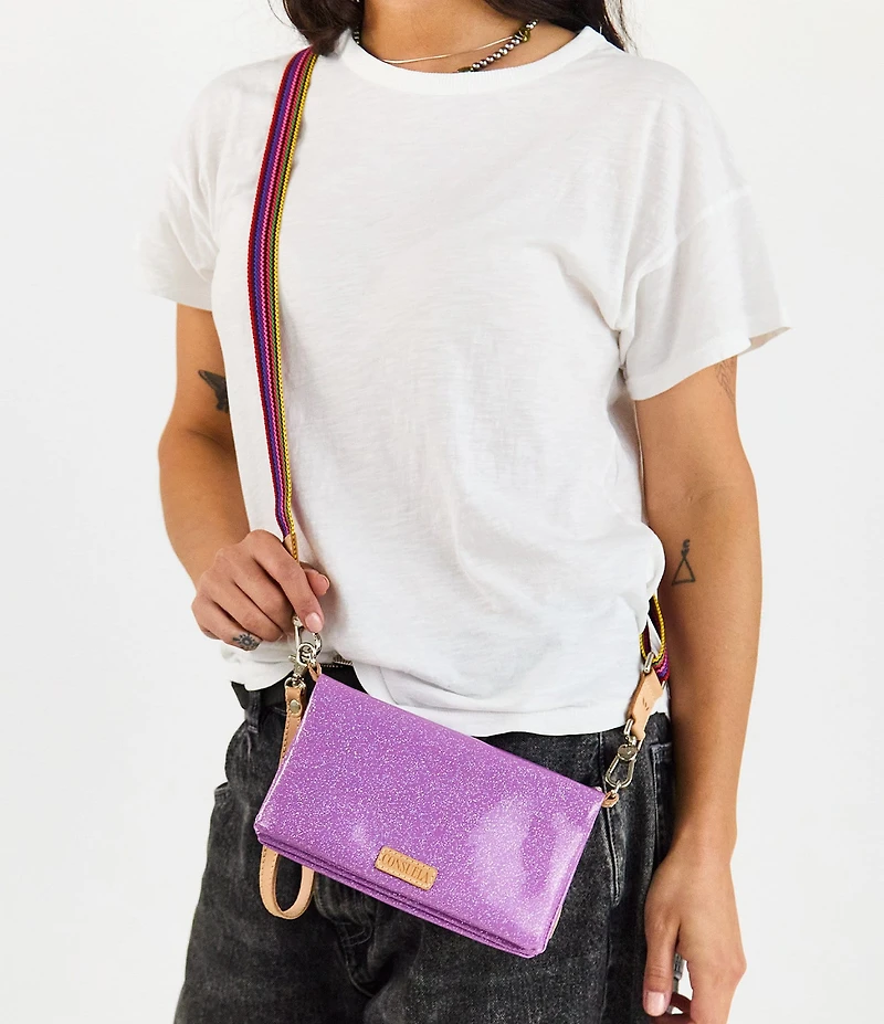 Consuela Twy Uptown Glitter Crossbody Wallet Wristlet