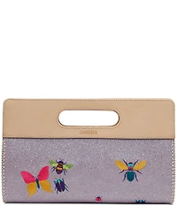 Consuela Wallace Embroidered Insects Iridescent Super Clutch