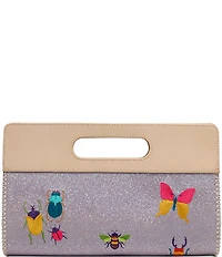 Consuela Wallace Embroidered Insects Iridescent Super Clutch