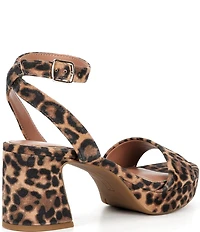 Copper Key Adore Leopard Print Suede Platform Sandals