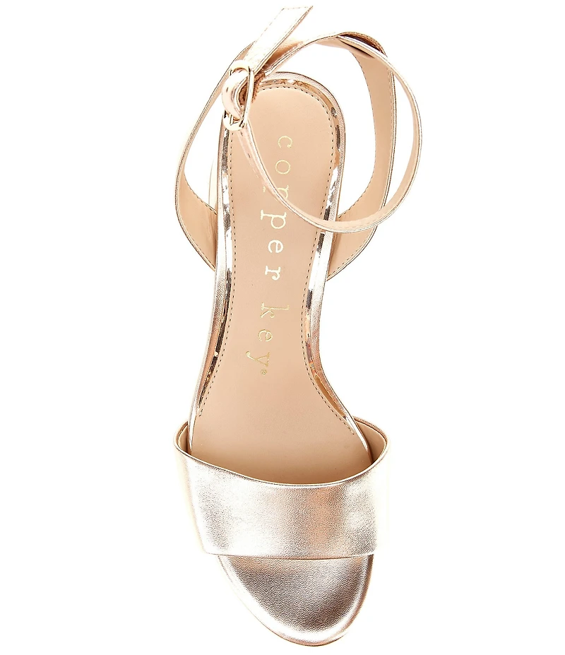 Copper Key Adore Metallic Leather Platform Dress Sandals