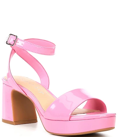 Copper Key Adore Patent Platform Sandals