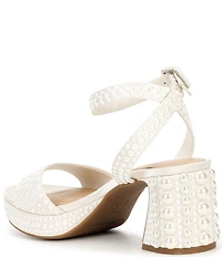 Copper Key Adore Pearl Embellished Platform Sandals