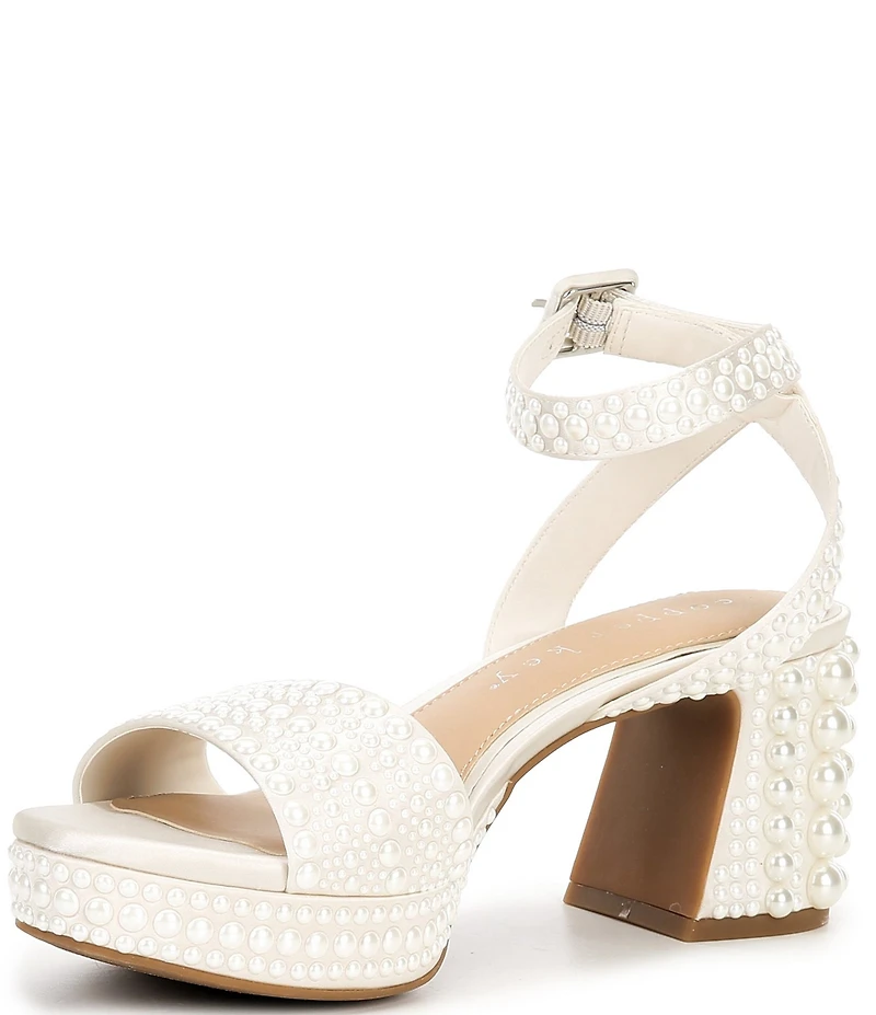 Copper Key Adore Pearl Embellished Platform Sandals