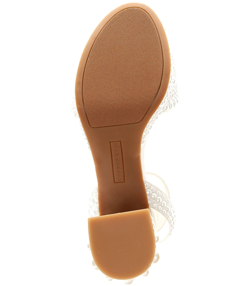 Copper Key Adore Pearl Embellished Platform Sandals