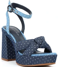 Copper Key Beverly Polka Dot Knotted Platform Sandals