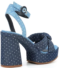 Copper Key Beverly Polka Dot Knotted Platform Sandals