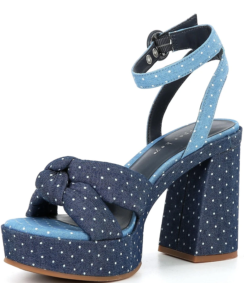 Copper Key Beverly Polka Dot Knotted Platform Sandals
