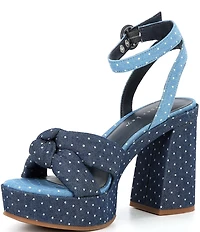 Copper Key Beverly Polka Dot Knotted Platform Sandals
