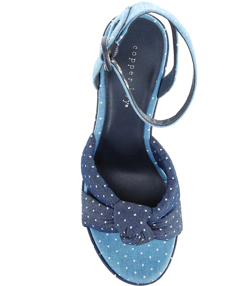 Copper Key Beverly Polka Dot Knotted Platform Sandals