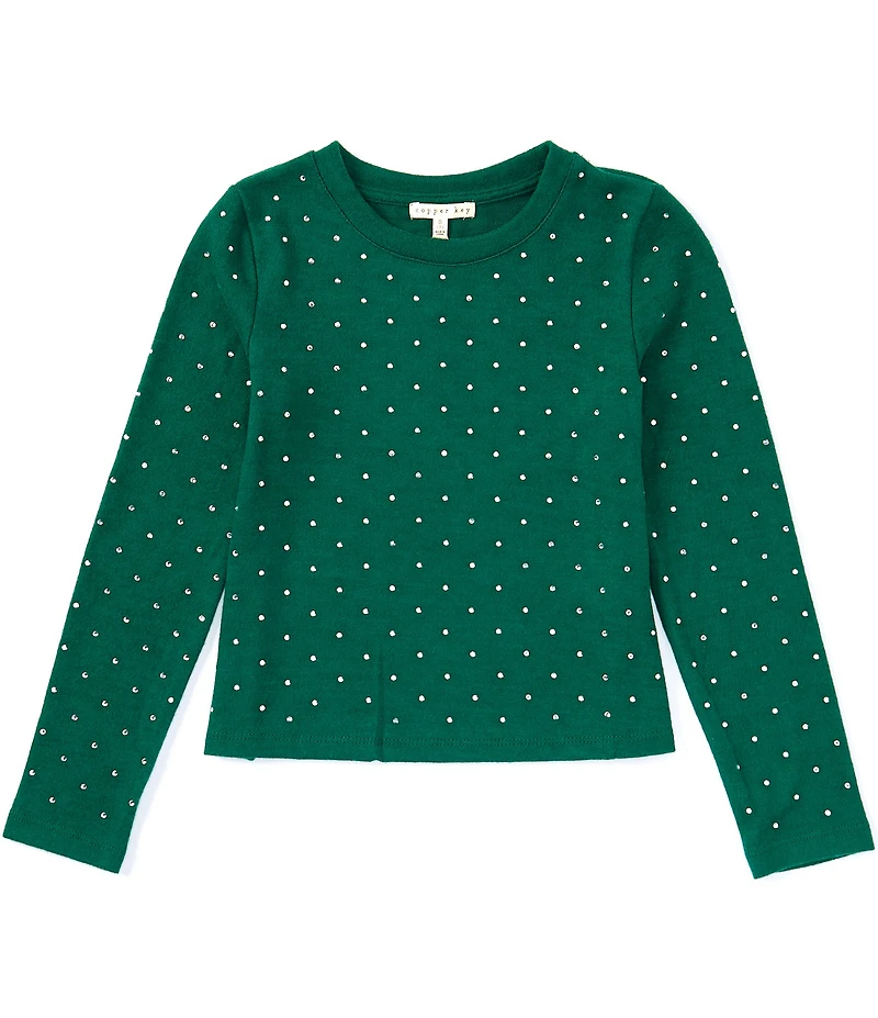 Copper Key Big Girls 7-16 Bling Long Sleeve Top