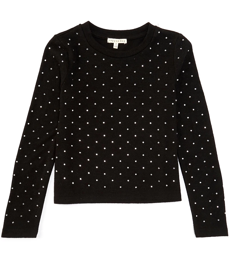 Copper Key Big Girls 7-16 Bling Long Sleeve Top