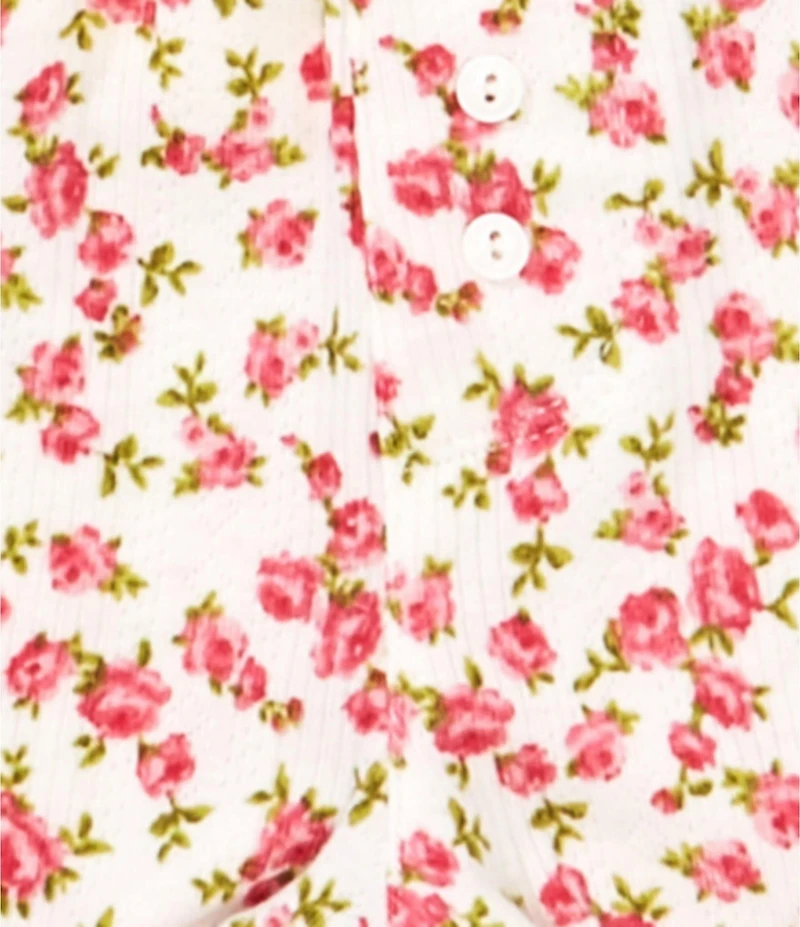 Copper Key Big Girls Ditsy Floral Pointelle Shorts