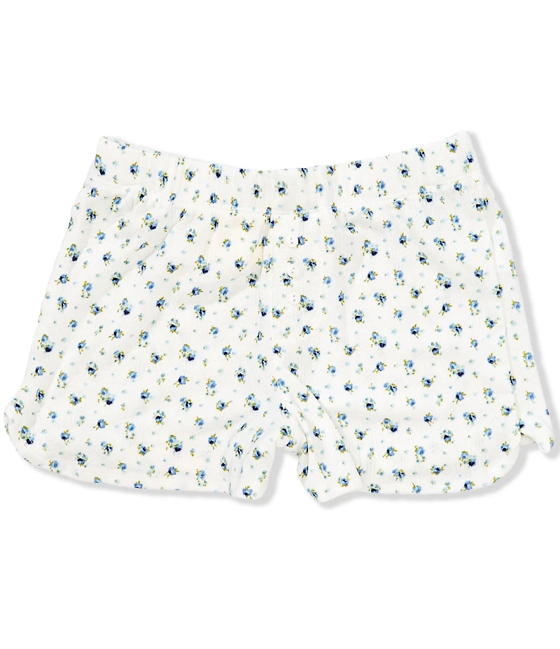 Copper Key Big Girls Ditsy Floral Pointelle Shorts