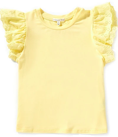 Copper Key Big Girls Eyelet Flutter Sleeve Top
