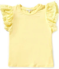 Copper Key Big Girls Eyelet Flutter Sleeve Top