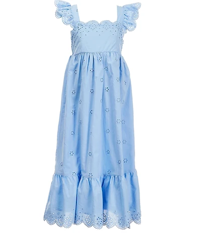 Copper Key Big Girls Americana Flutter Sleeves Eyelet Midi Dress