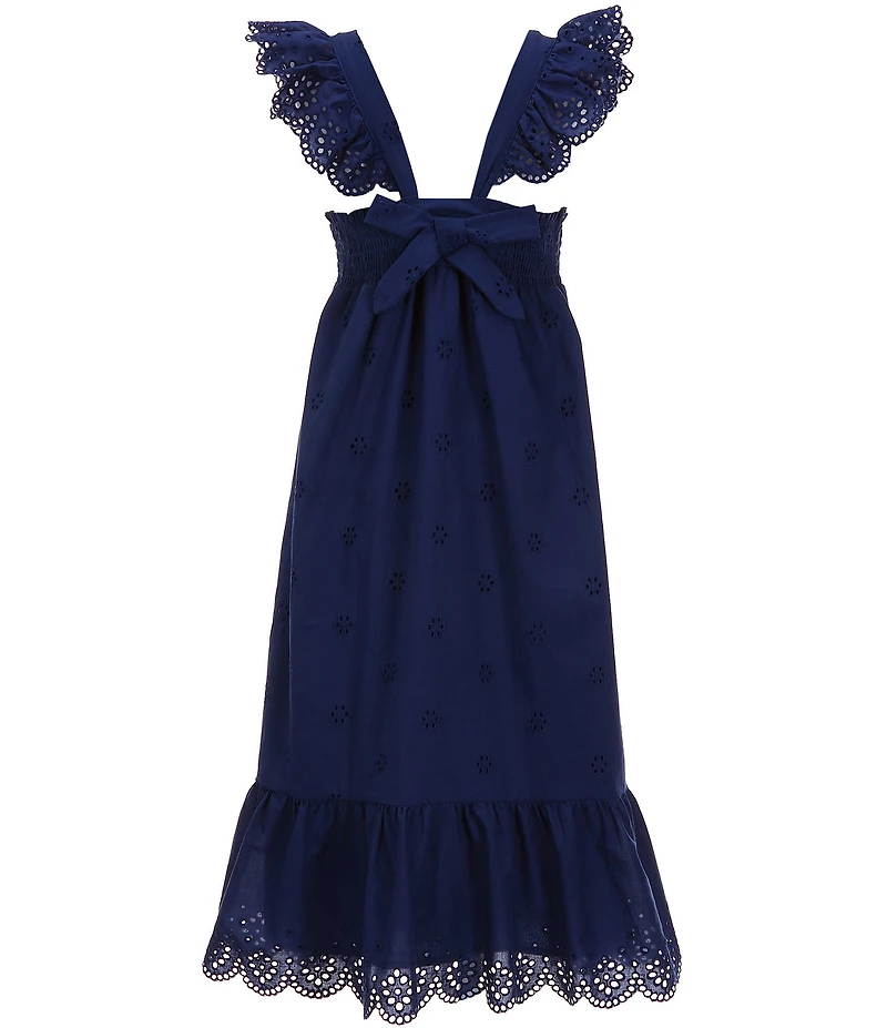 Copper Key Big Girls Flutter Sleeves Eyelet Midi Dress