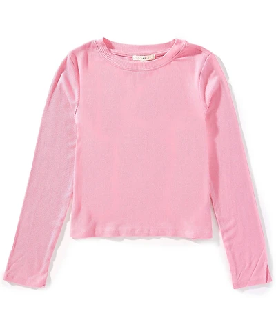Copper Key Big Girls Long Sleeve Ribbed T-Shirt
