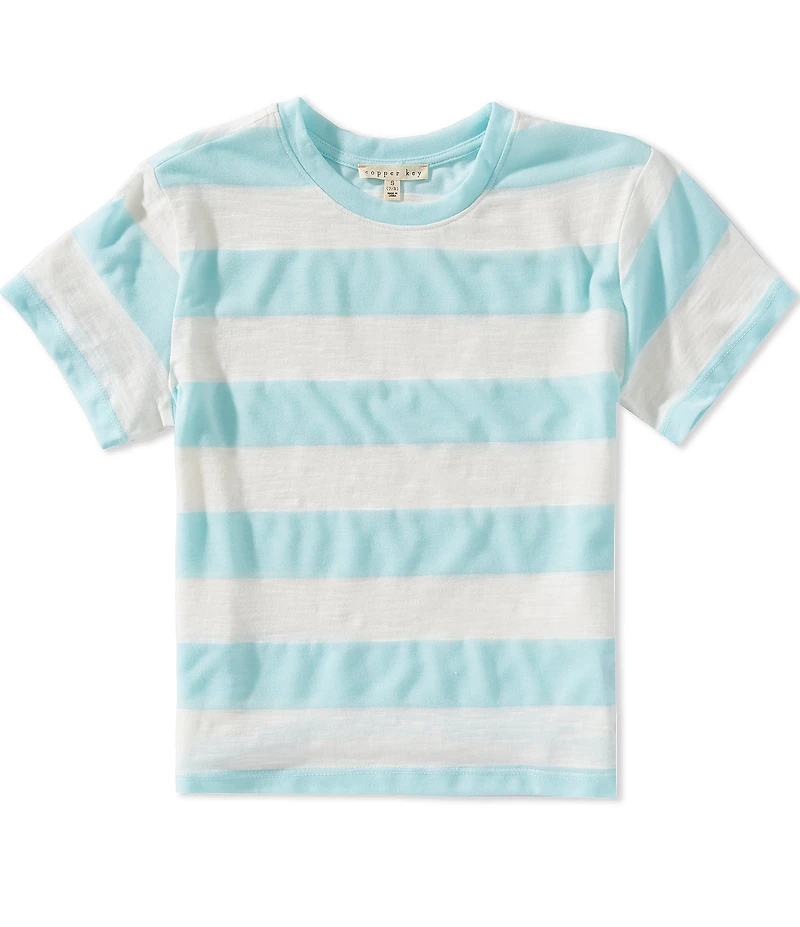 Copper Key Big Girls Short Sleeve Big Stripe Relaxed Boxy T-Shirt